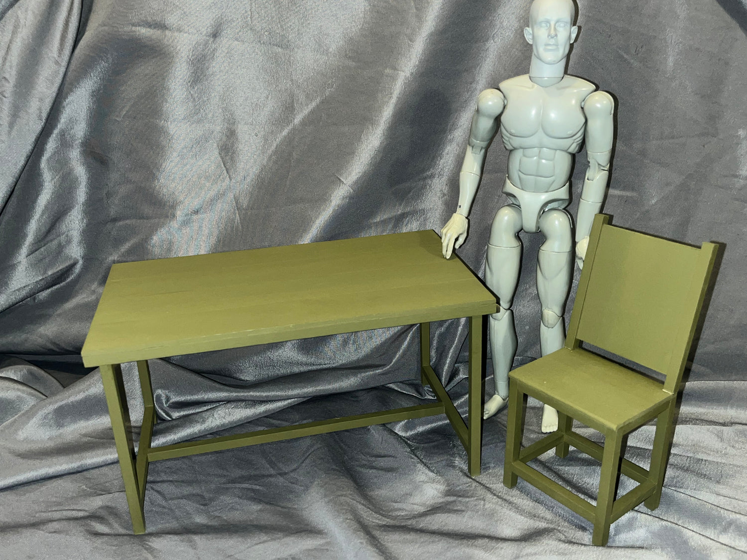 1/6 Scale WWII US Wood Field Desk and Chair