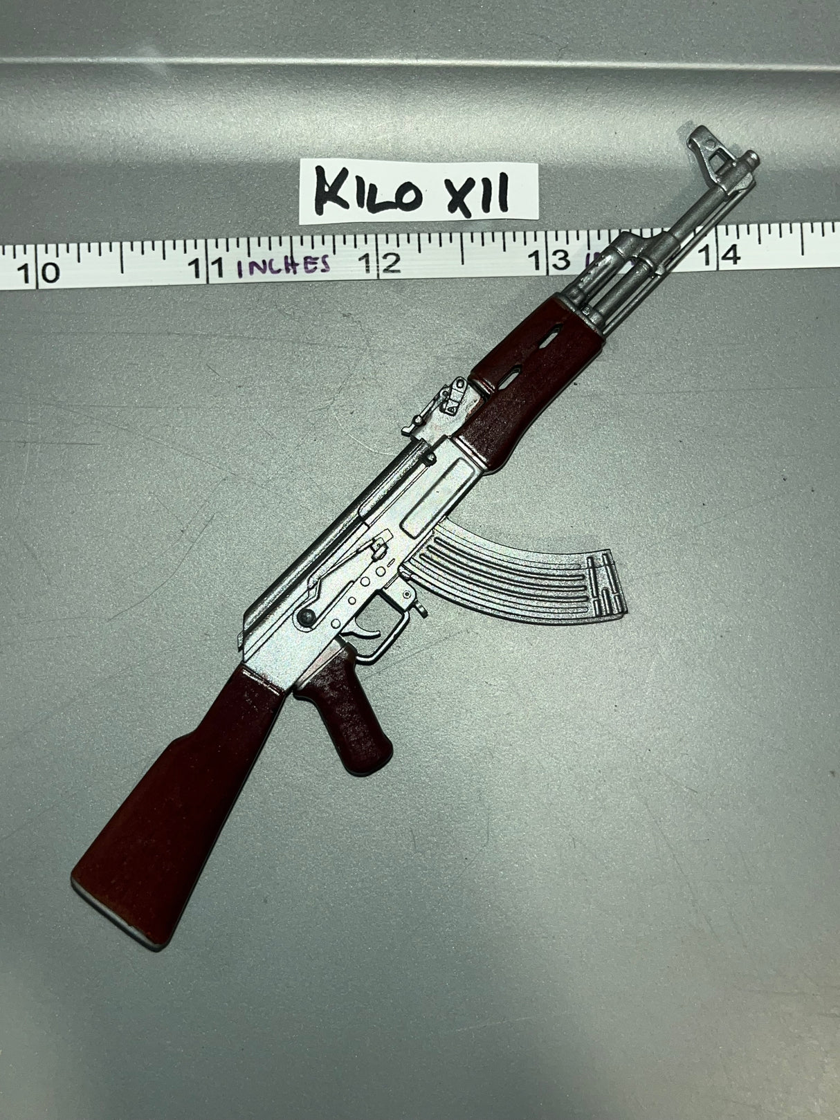 1/6 Scale Russian AK 47  - Modern Vietnam - Silver Plated
