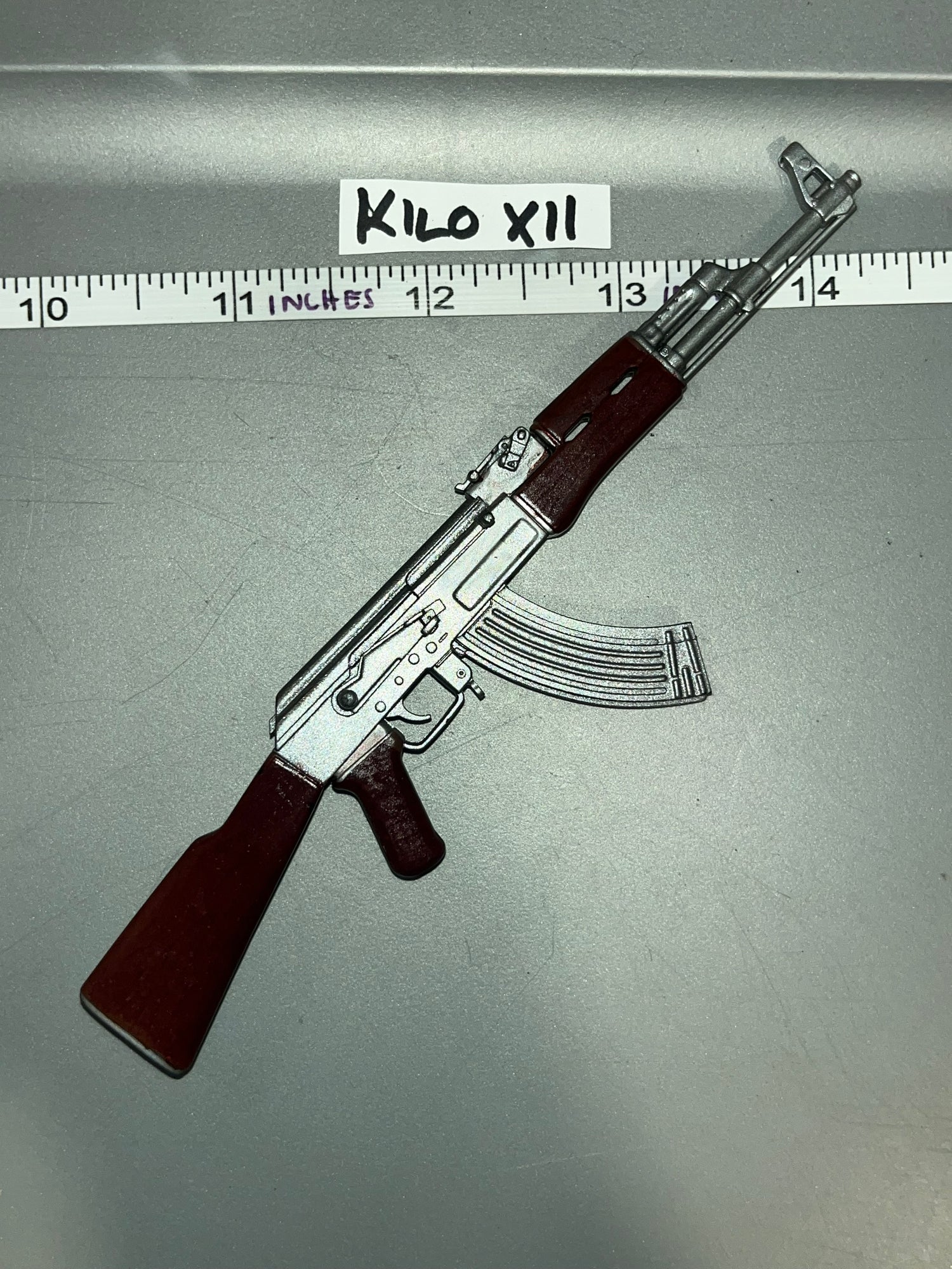 1/6 Scale Russian AK 47  - Modern Vietnam - Silver Plated
