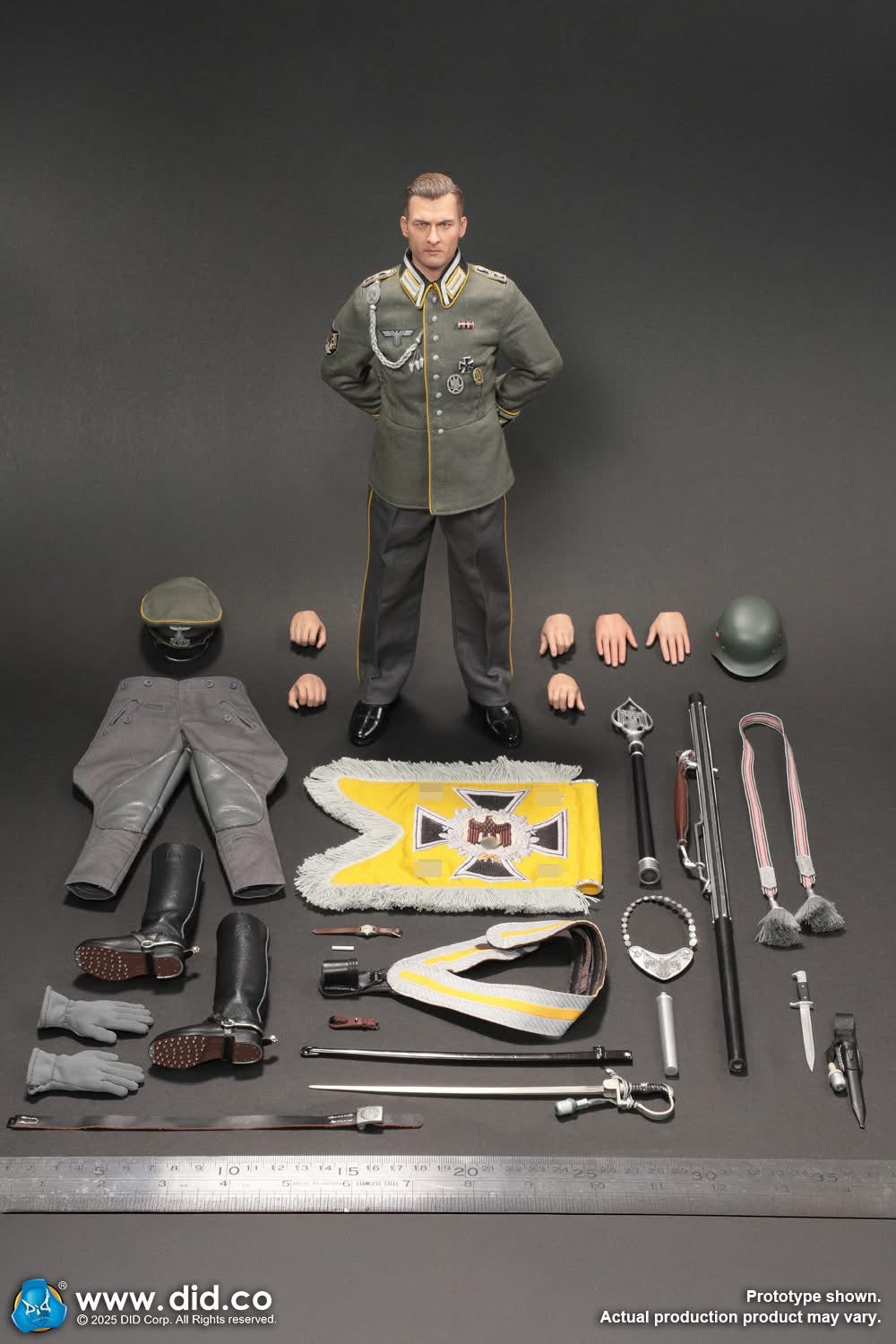 1/6 Scale WWII German Cavalry Standard Bearer Dress Uniform Figure - NIB DID D80193