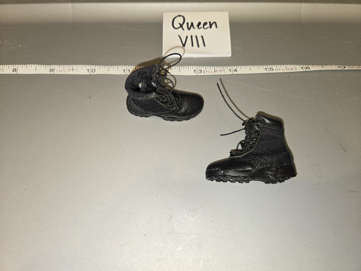 1/6 Scale Modern Era Black Combat Boots - Leather