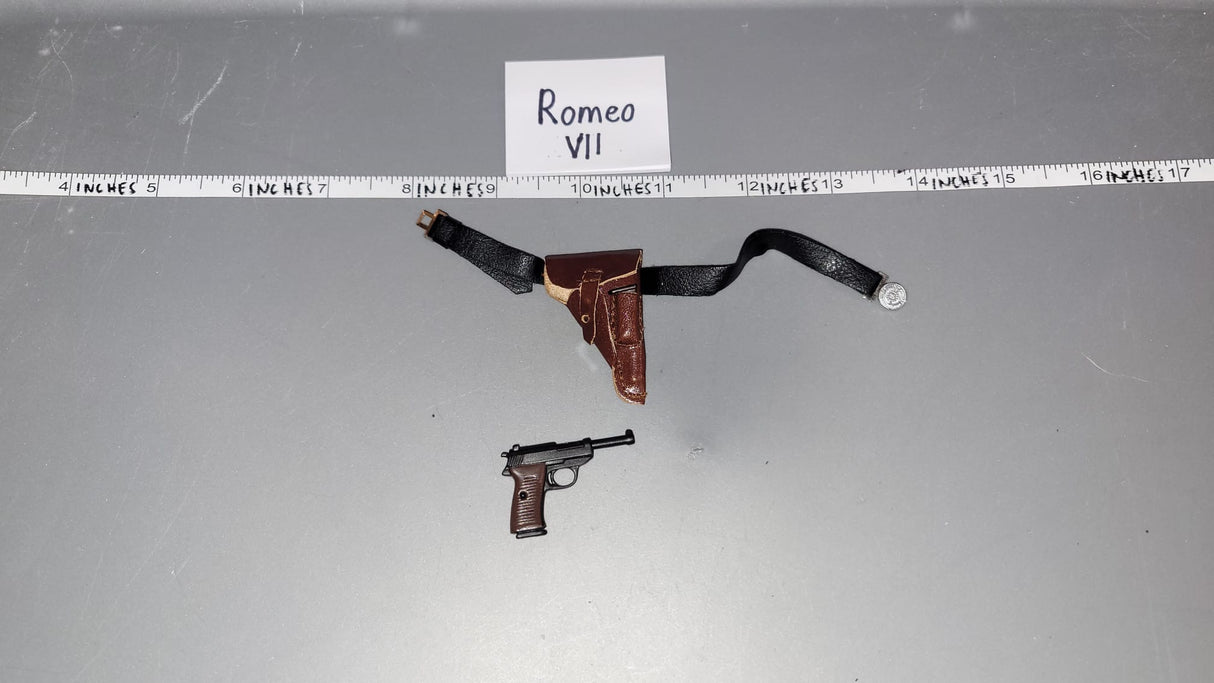 1/6 Scale WWII German Pistol, Holster, and Belt