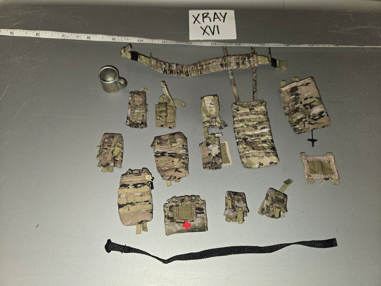 1/6 Scale Modern Era Pouch Multicam Web Gear Lot
