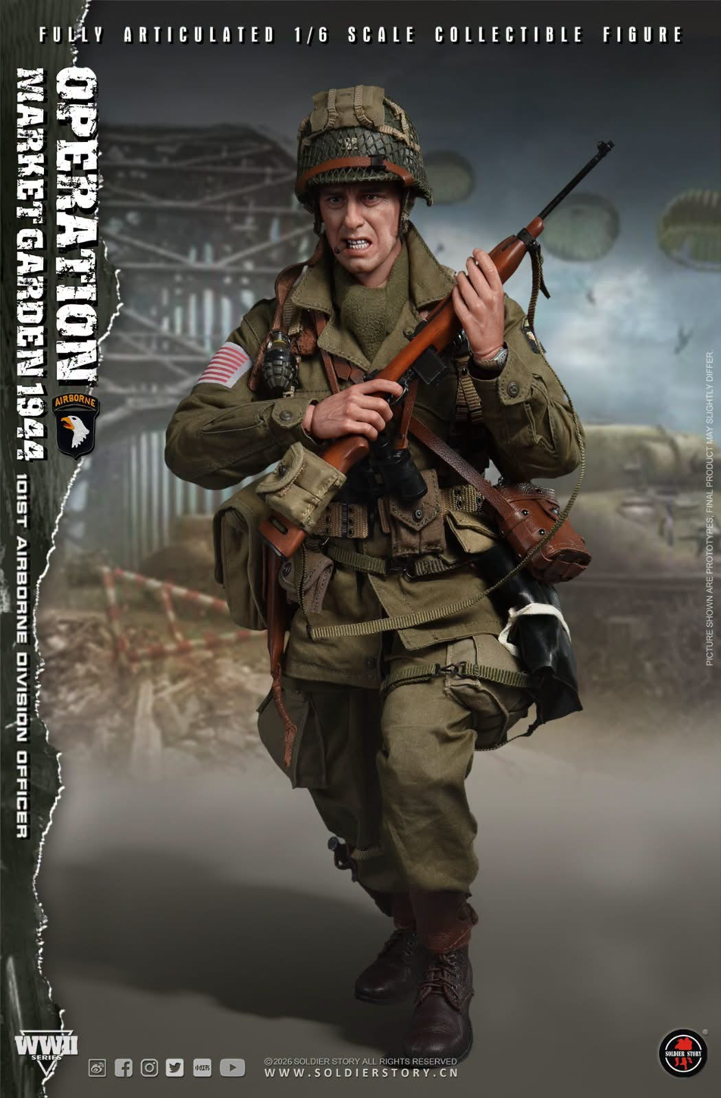*Preorder* 1/6 Scale WWII US 101st Airborne Paratrooper Officer Operation Market Garden - Soldier Story - SS145