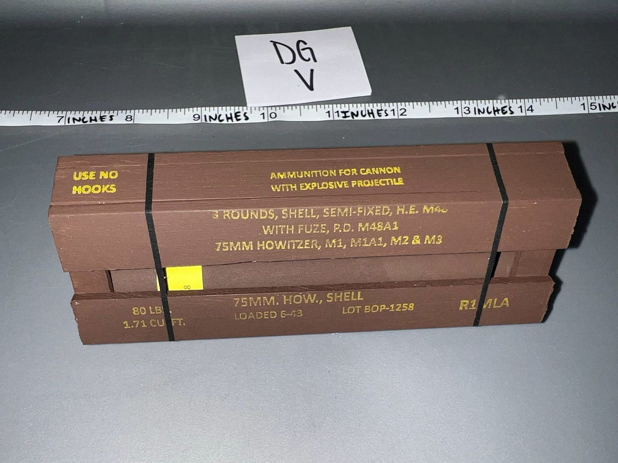 1/6 Scale WWII US 75mm Tank / Howitzer Ammunition Crate