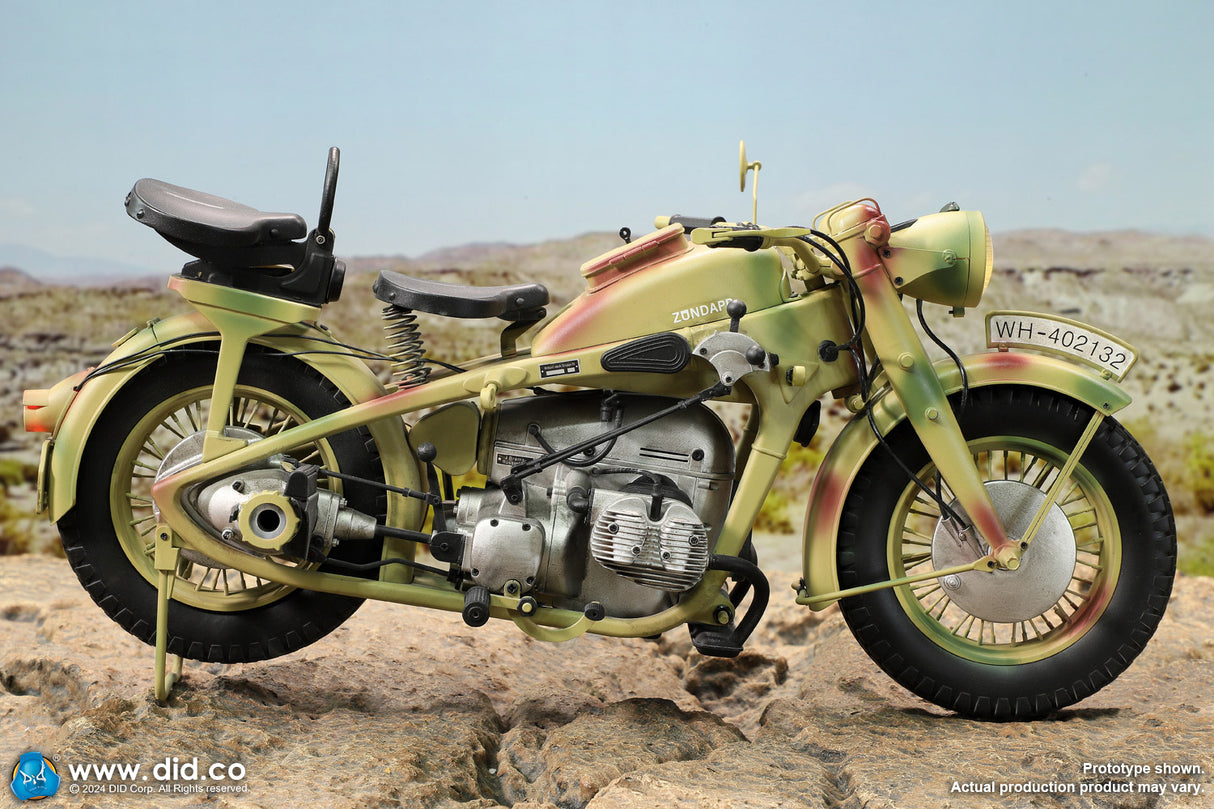 E60075C 1/6 WWII German Zündapp KS 750 Motorcycle with sidecar (Camo)