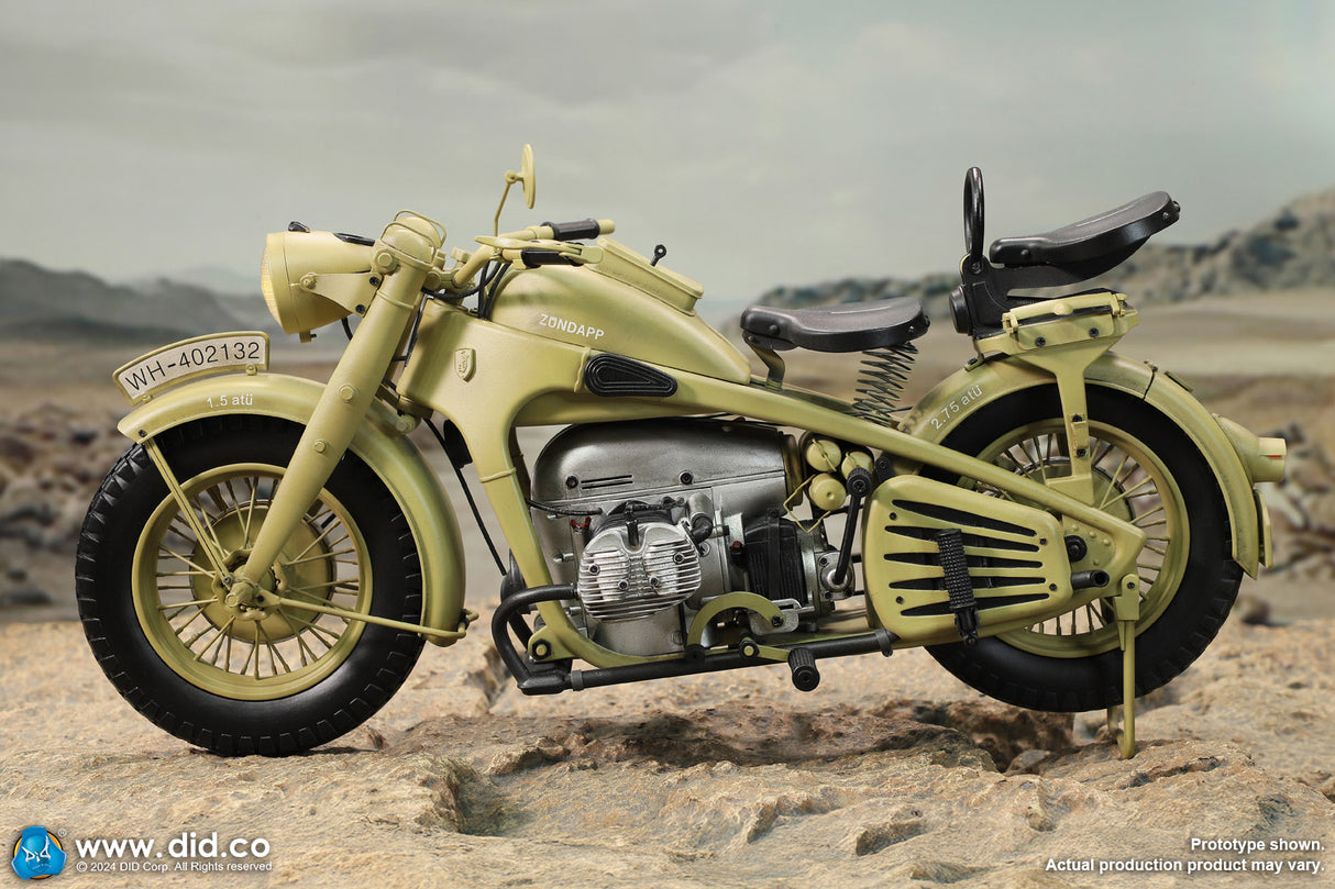 E60075Y 1/6 WWII German Zündapp KS 750 Motorcycle with sidecar (Sand)