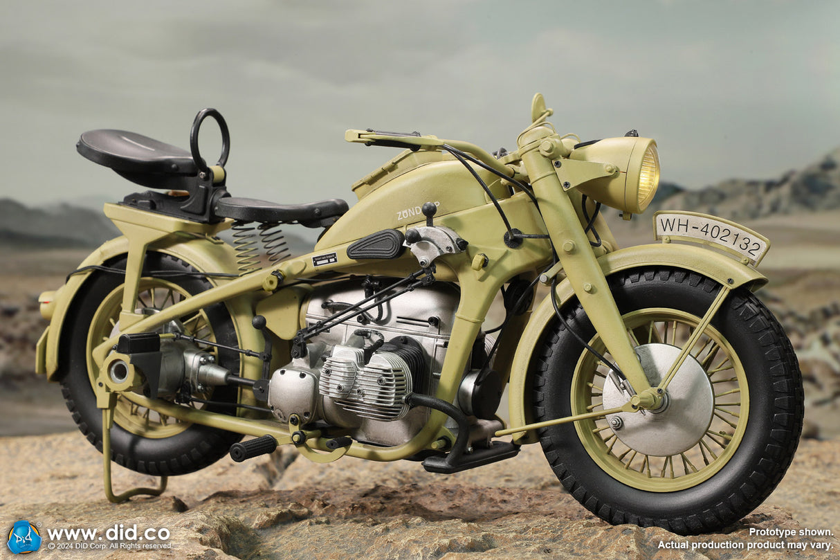 E60075Y 1/6 WWII German Zündapp KS 750 Motorcycle with sidecar (Sand)