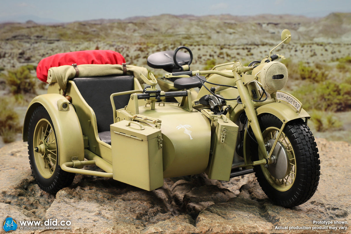 E60075Y 1/6 WWII German Zündapp KS 750 Motorcycle with sidecar (Sand)