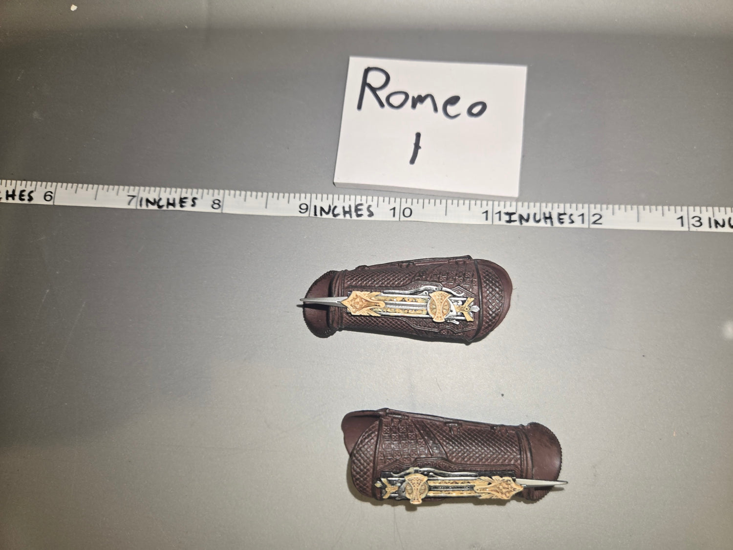 1:6 Scale Medieval Knight Metal Wrist Guards 1