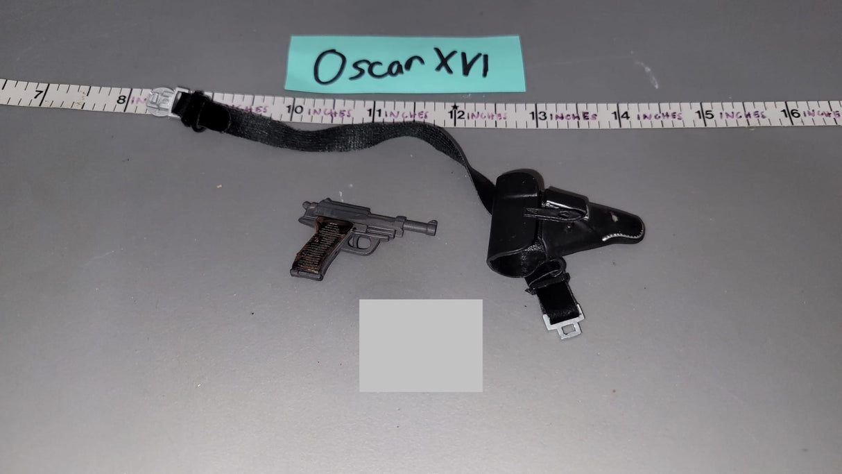 1/6 Scale WWII German Officer Belt Pistol and Holster