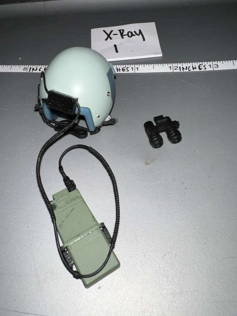 1/6 Scale Modern Helicopter Pilot Flight Helmet