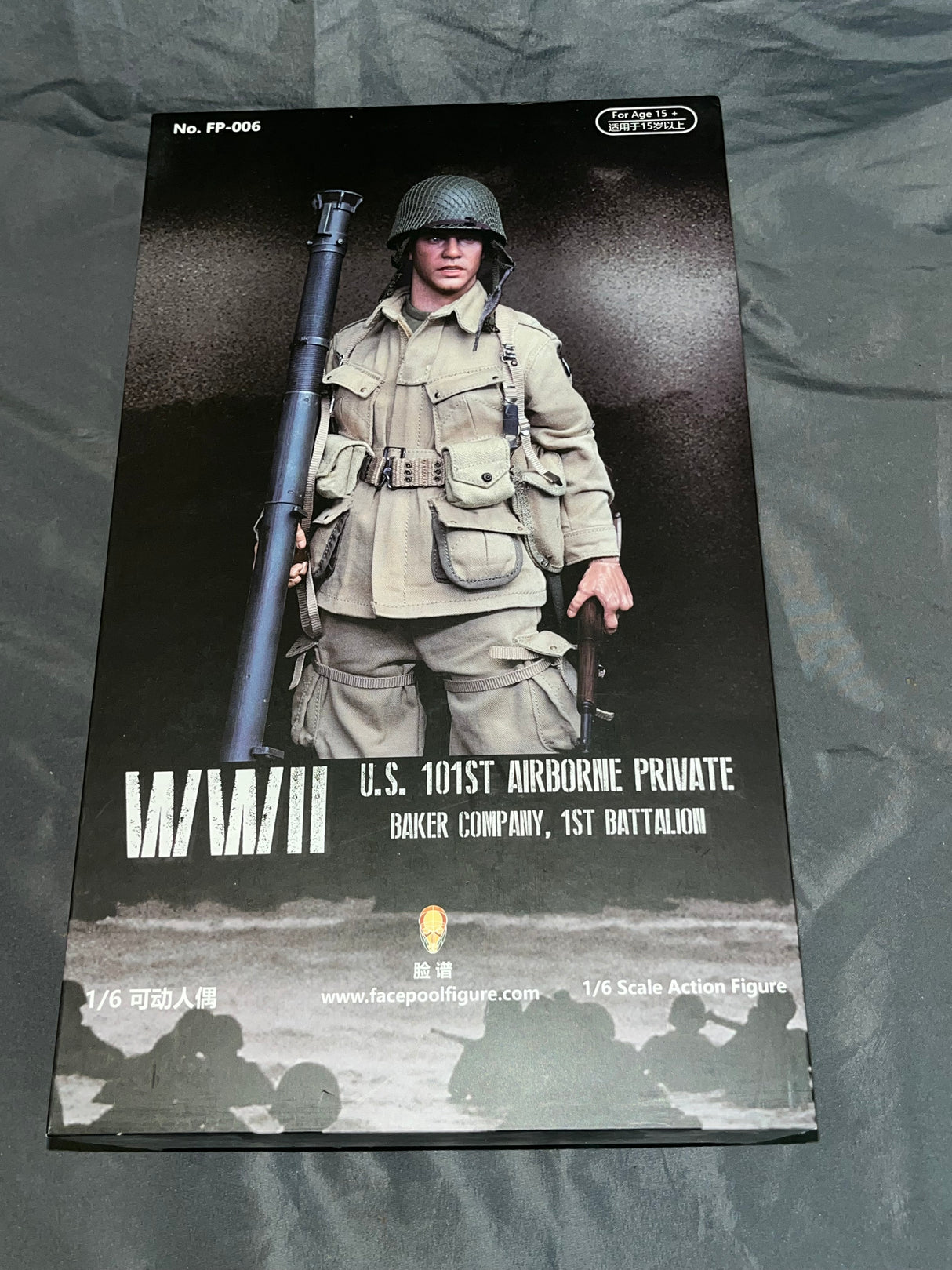 1/6 Scale WWII US 101st Paratrooper Ryan Figure - NIB Facepool
