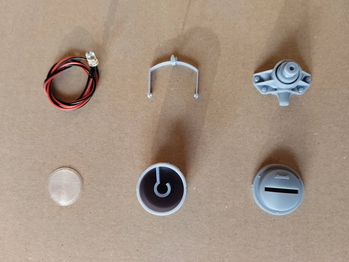 1/6 Scale WWII German Bosch Vehicle / Tank Headlight Set - w/ 12V LED - Unfinished Model Kit - Warprints