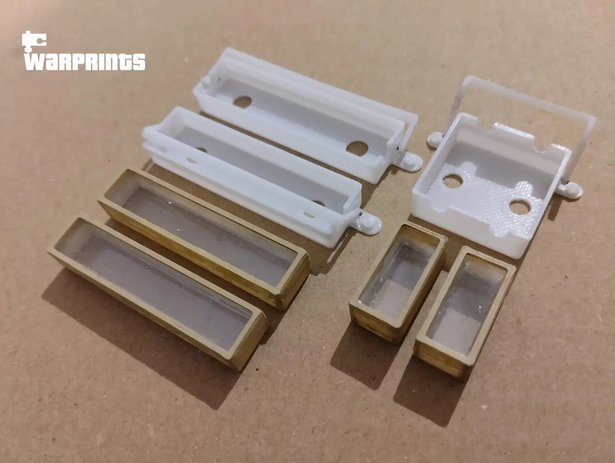 1/6 Scale WWII German Halftrack Glass Blocks for Visors - Unfinished Model Kit - Warprints