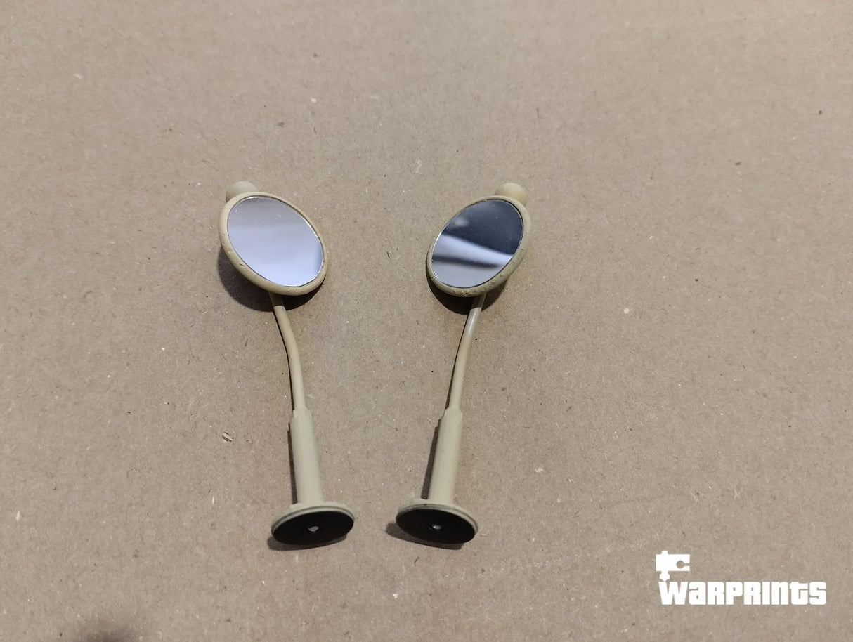1/6 Scale WWII German Vehicle Halftrack Rear View Side Mirrors - Unfinished Model Kit - Warprints