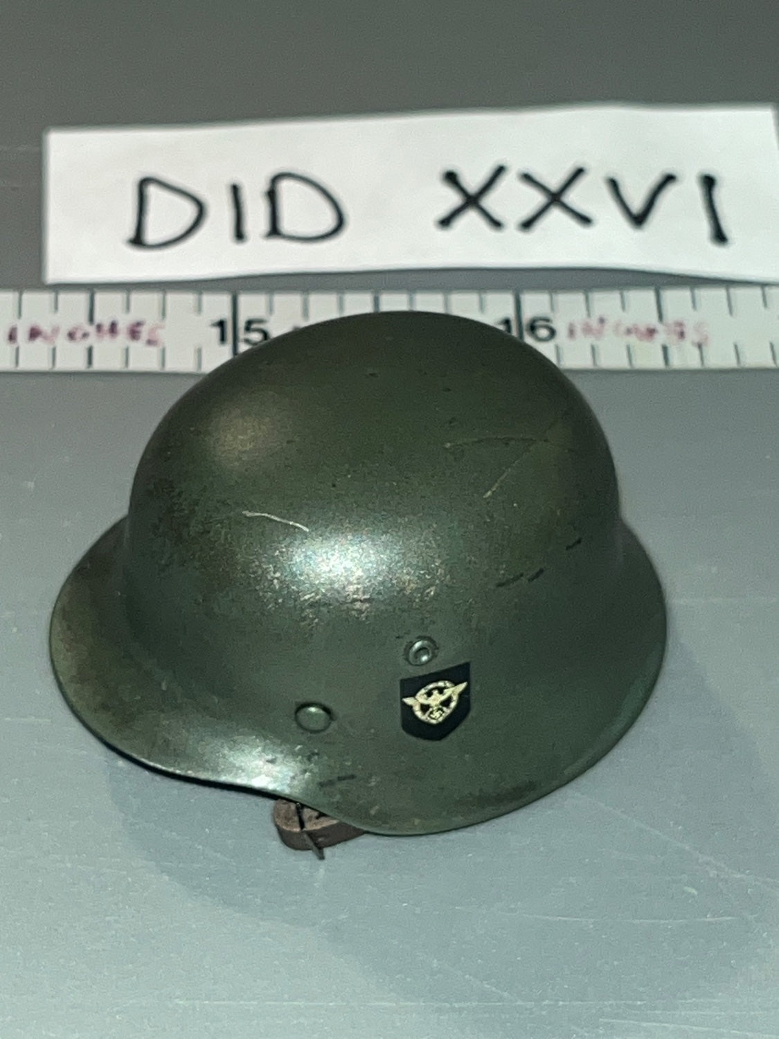 1/6 Scale WWII German Waffen M35 Steel Helmet - WWII German Polizei Division DID DID XXVI