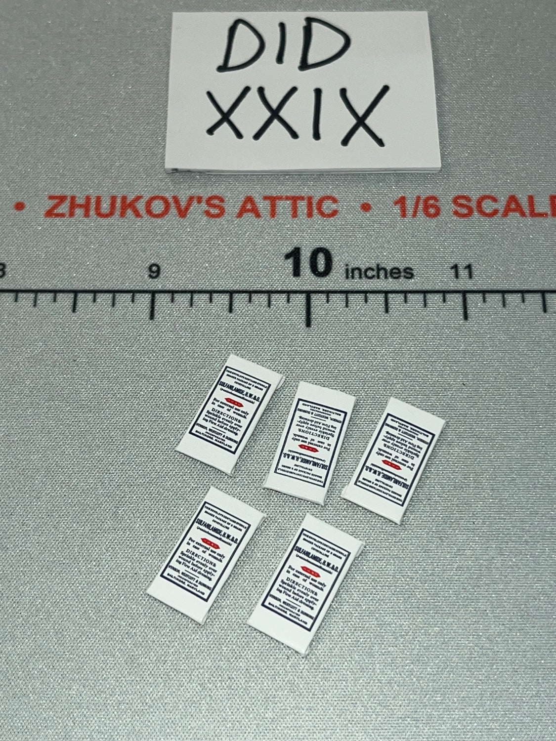 1/6 Scale WWII US Sulfa Powder Packet Set - 1/6 WWII US 2nd Ranger Battalion Medic Wade DID A80189