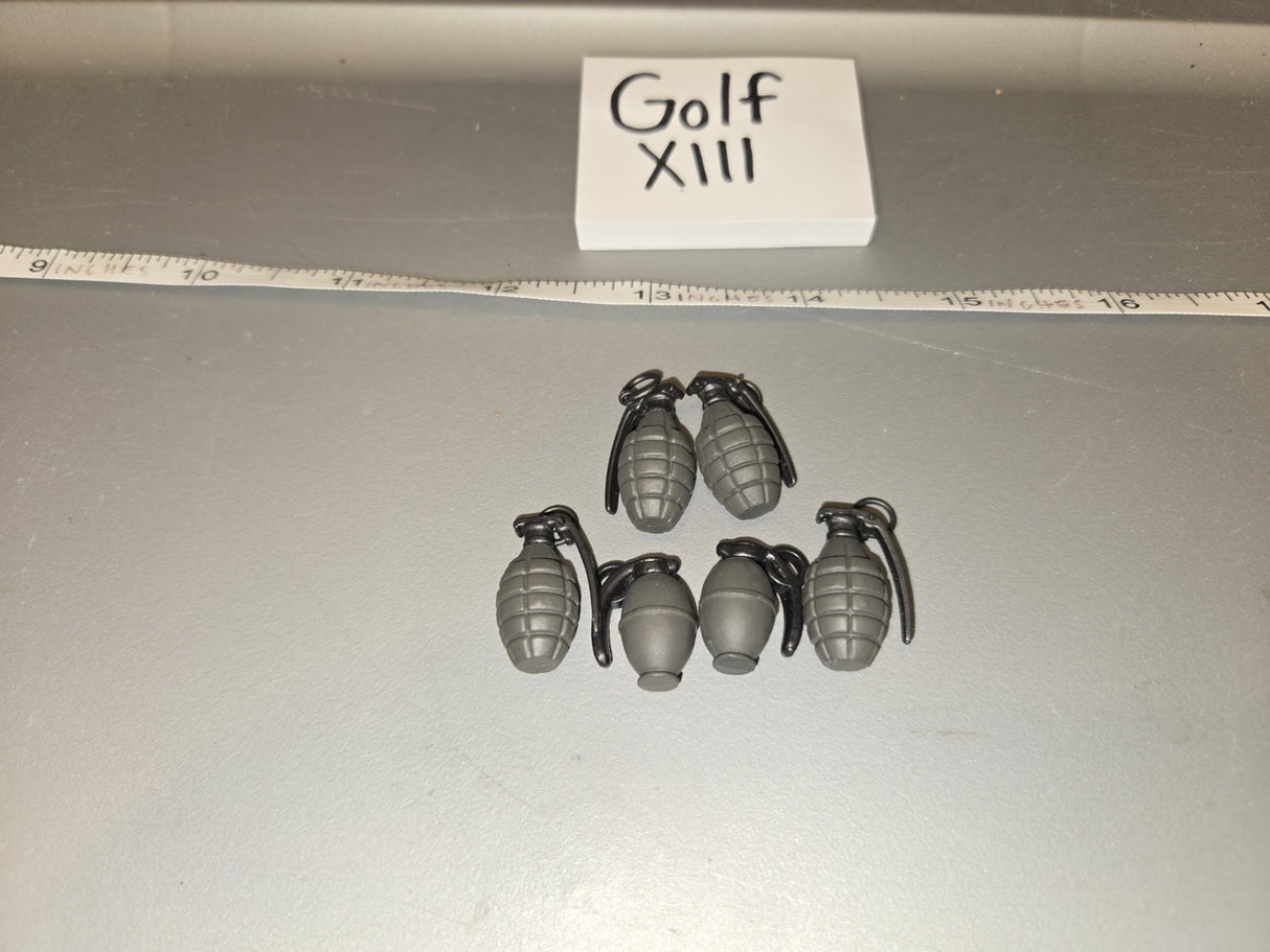 1/6 Scale WWII US Fragmentation Grenade Lot - Golf XIII