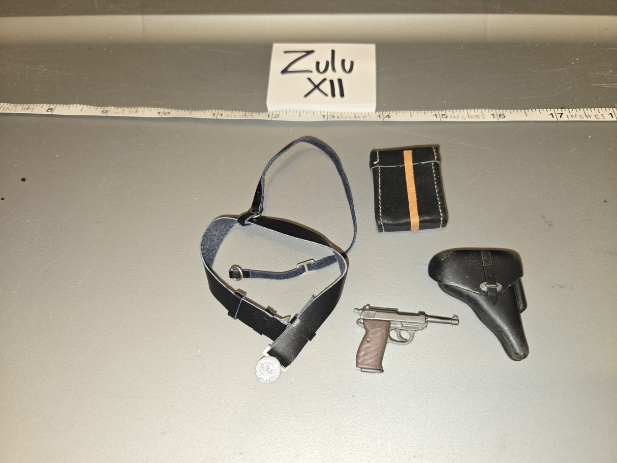 1/6 Scale WWII German Walther P38 Pistol Set with Belt and Holster - Zulu XII