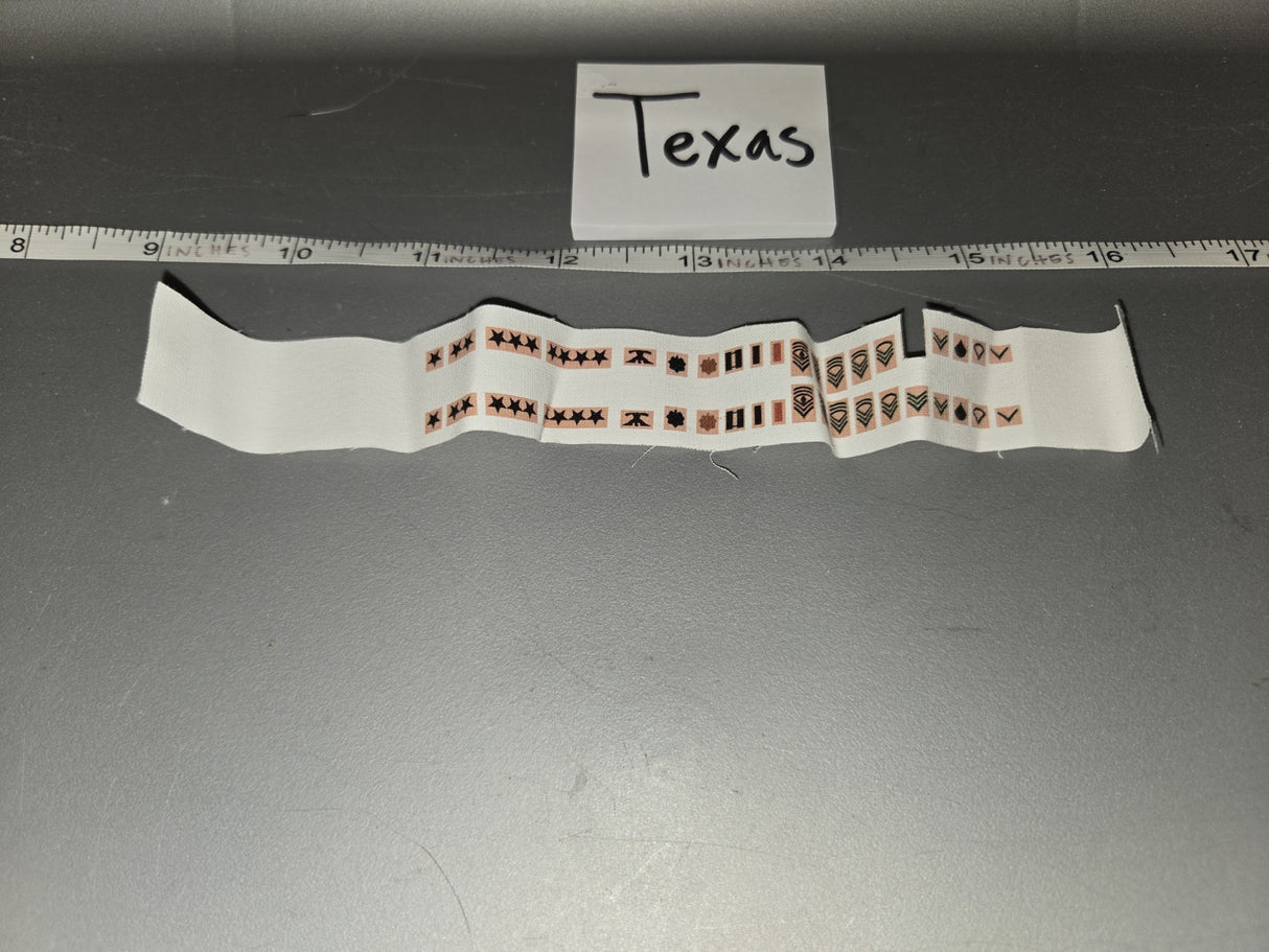 1/6 Scale WWII US Army Enlisted Rank Insignia Sheet - Texas