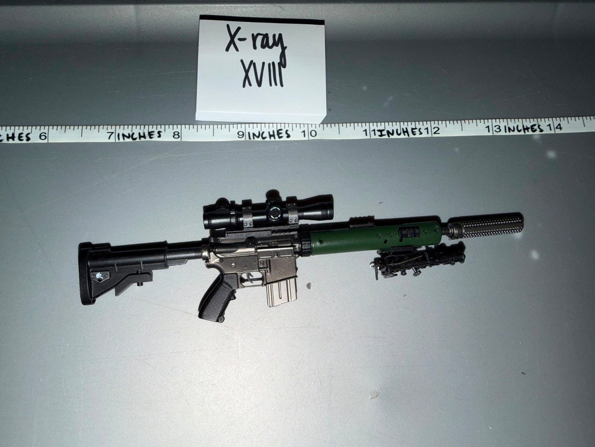 1/6 Scale Modern Era US AR-15 Carbine Rifle with Scope and Suppressor - X-ray XVIII