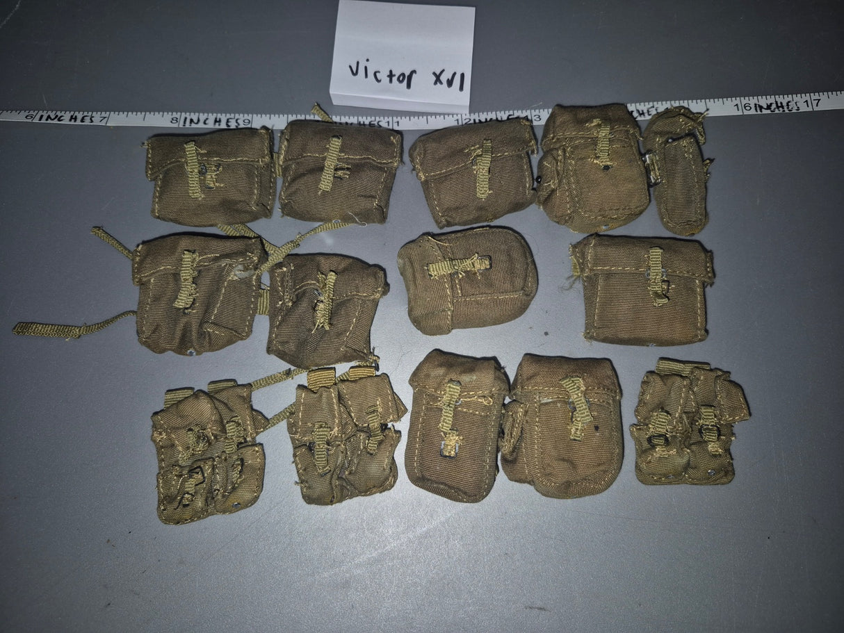 1/6 Scale Modern Era Desert Tan MOLLE Pouch Lot