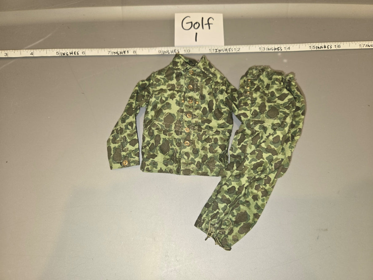 1/6 Scale WWII US Marine Corps Frogskin Camouflage Uniform - Golf I