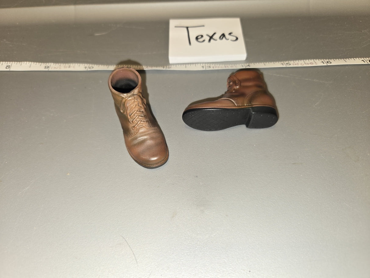 1/6 Scale WWII US Lace Up Ankle Boots - Texas
