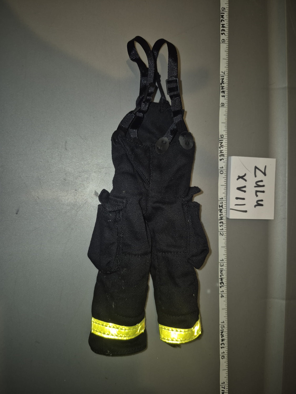 1/6 Scale Modern Era Firefighter Turnout Overalls with Suspenders