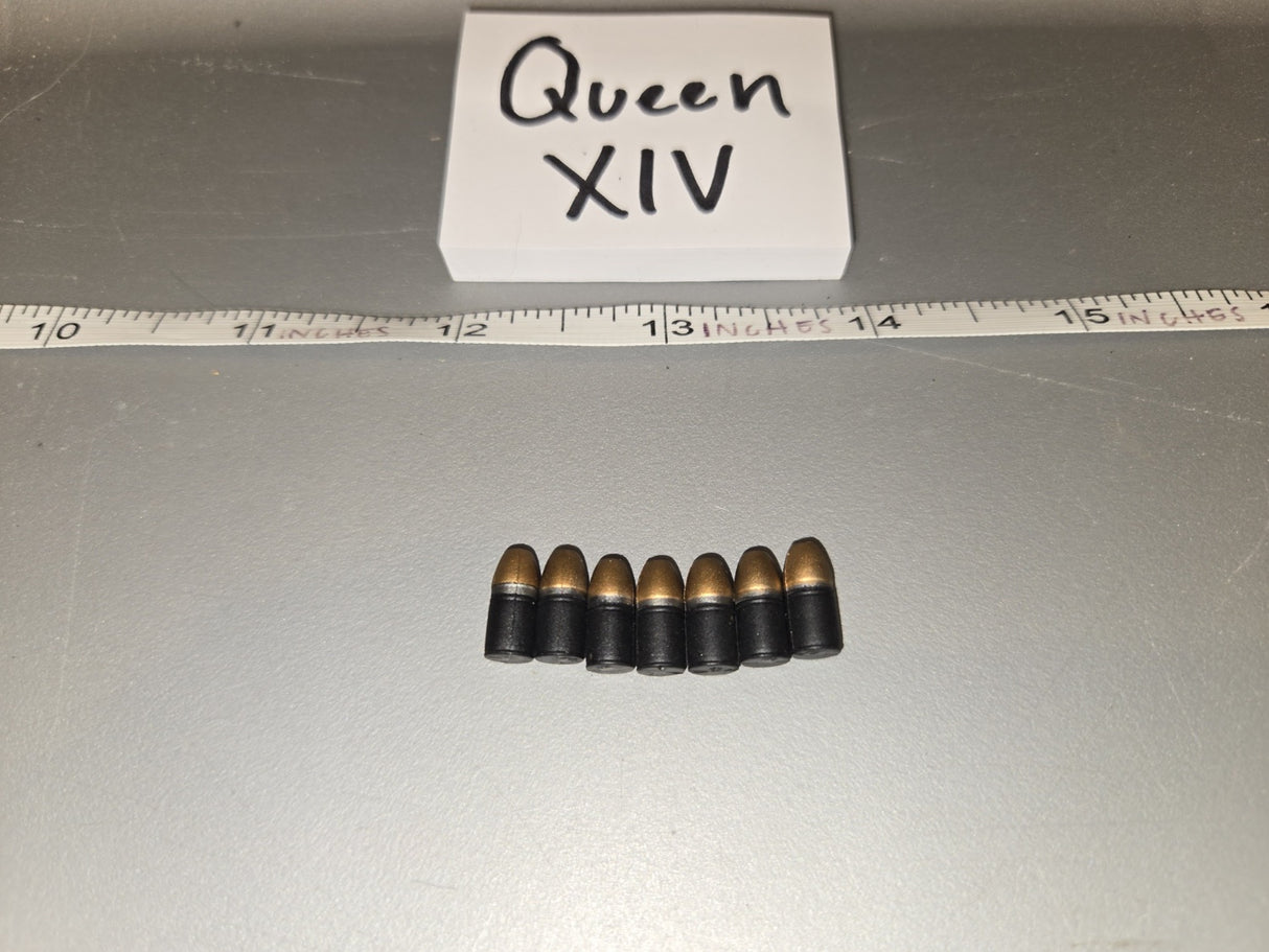 1/6 Scale WWII German Pistol Bullets Lot - Queen XIV