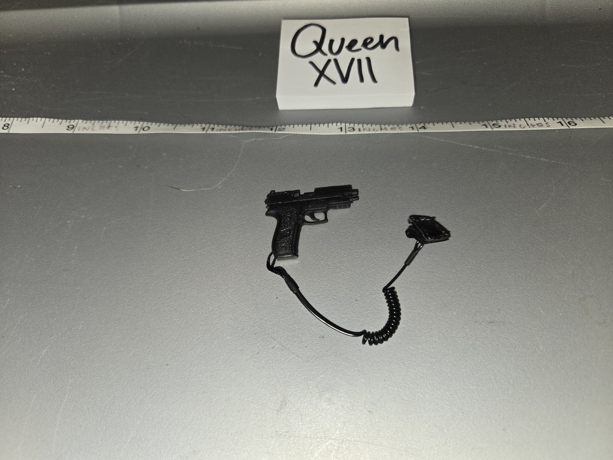 1/6 Scale Modern Pistol with Lanyard and Holster - Queen XVII