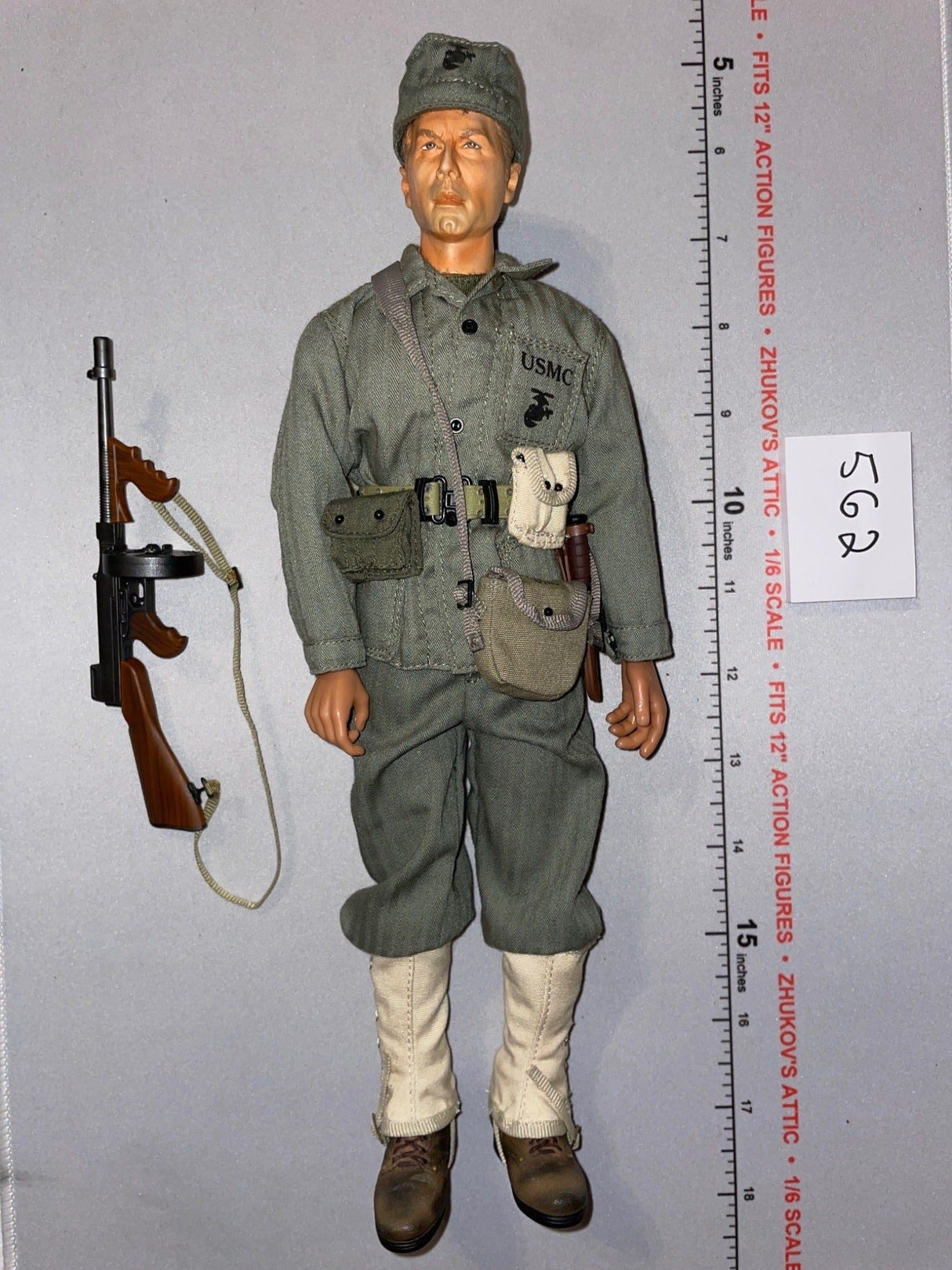 1:6 Scale WWII US Marine Dressed Figure with Submachine Gun - Dragon