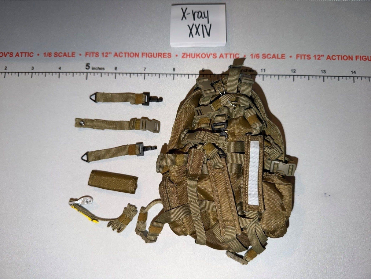 1/6 Scale Modern Era Tan Tactical Assault Pack with Accessories