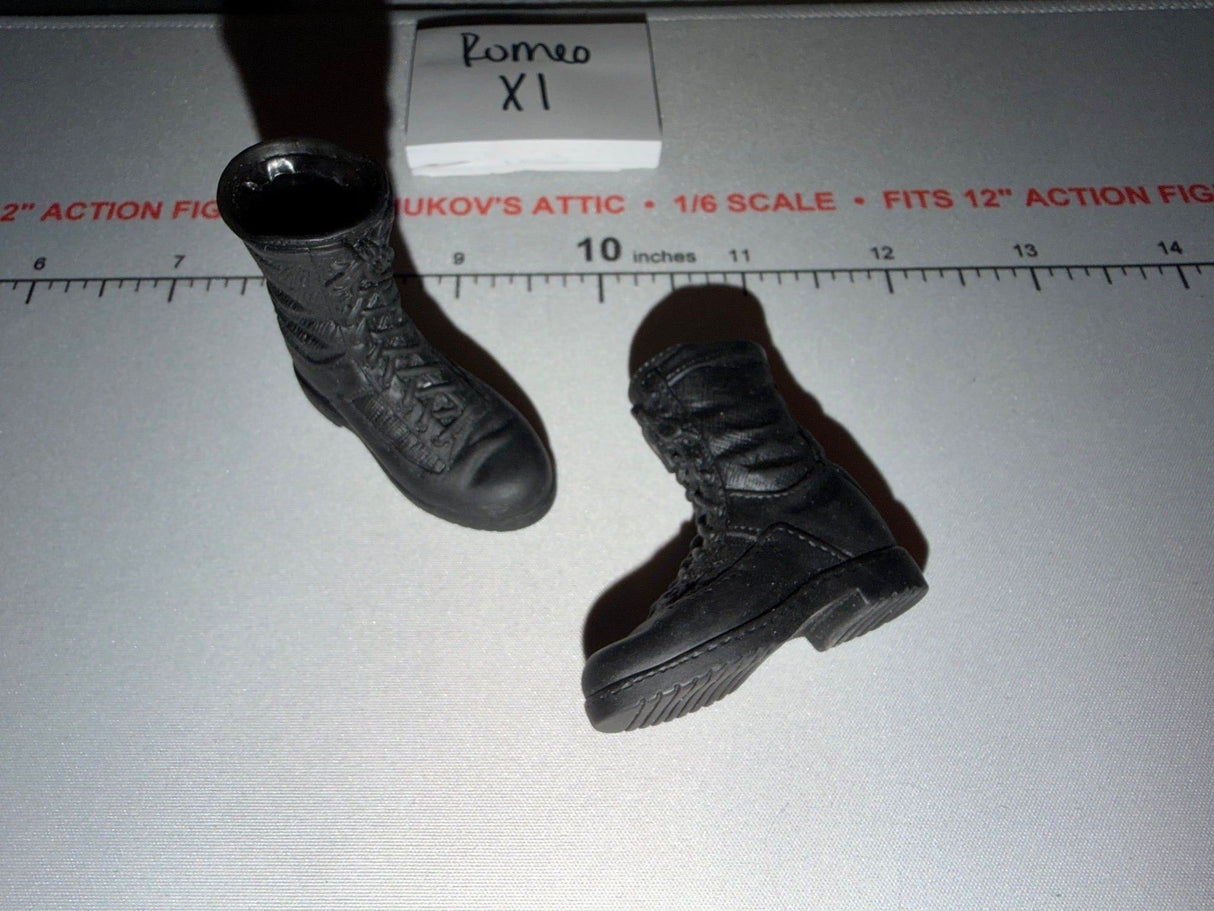 1/6 Scale Modern Era Black Military Combat Boots - BBI