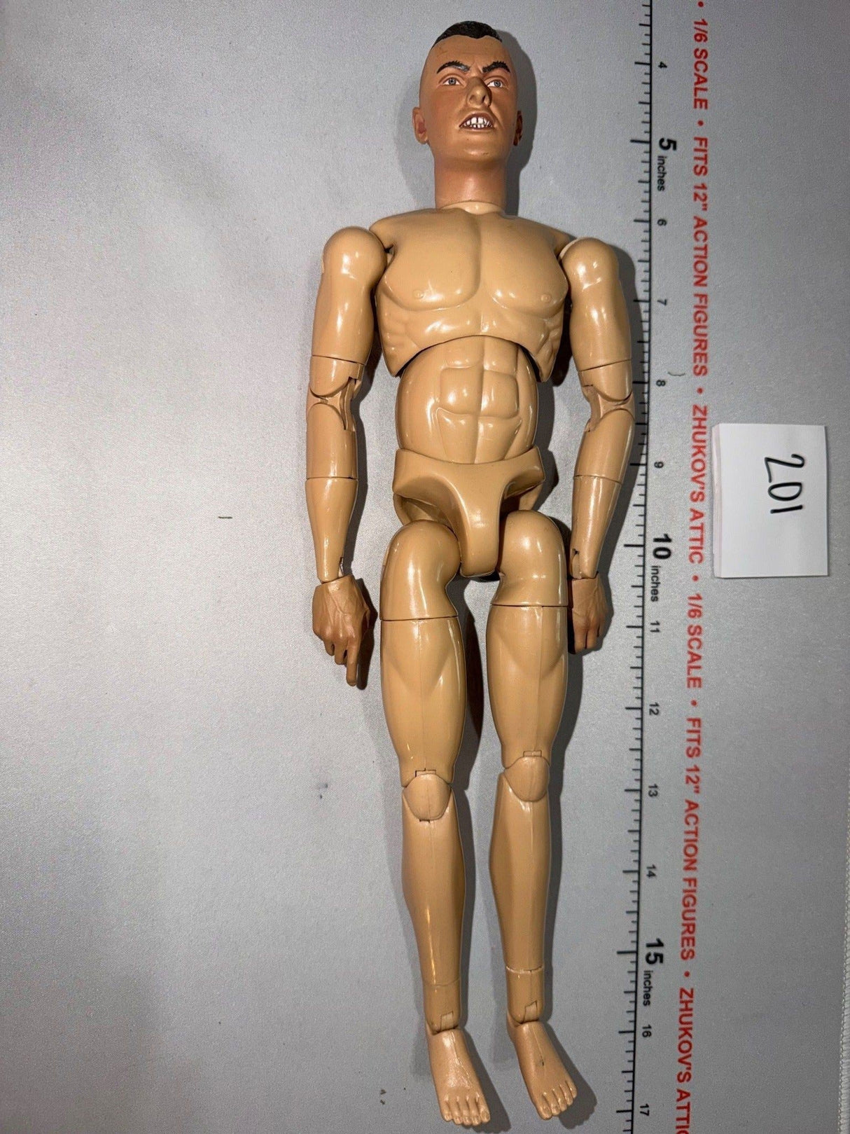 1/6 Scale Nude Male Action Figure Body with World War One Head Sculpt - Sideshow