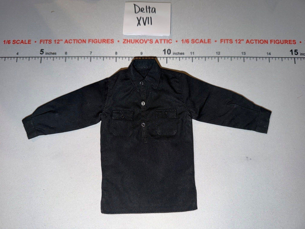 1/6 Scale WWII German Black Long Sleeve Shirt