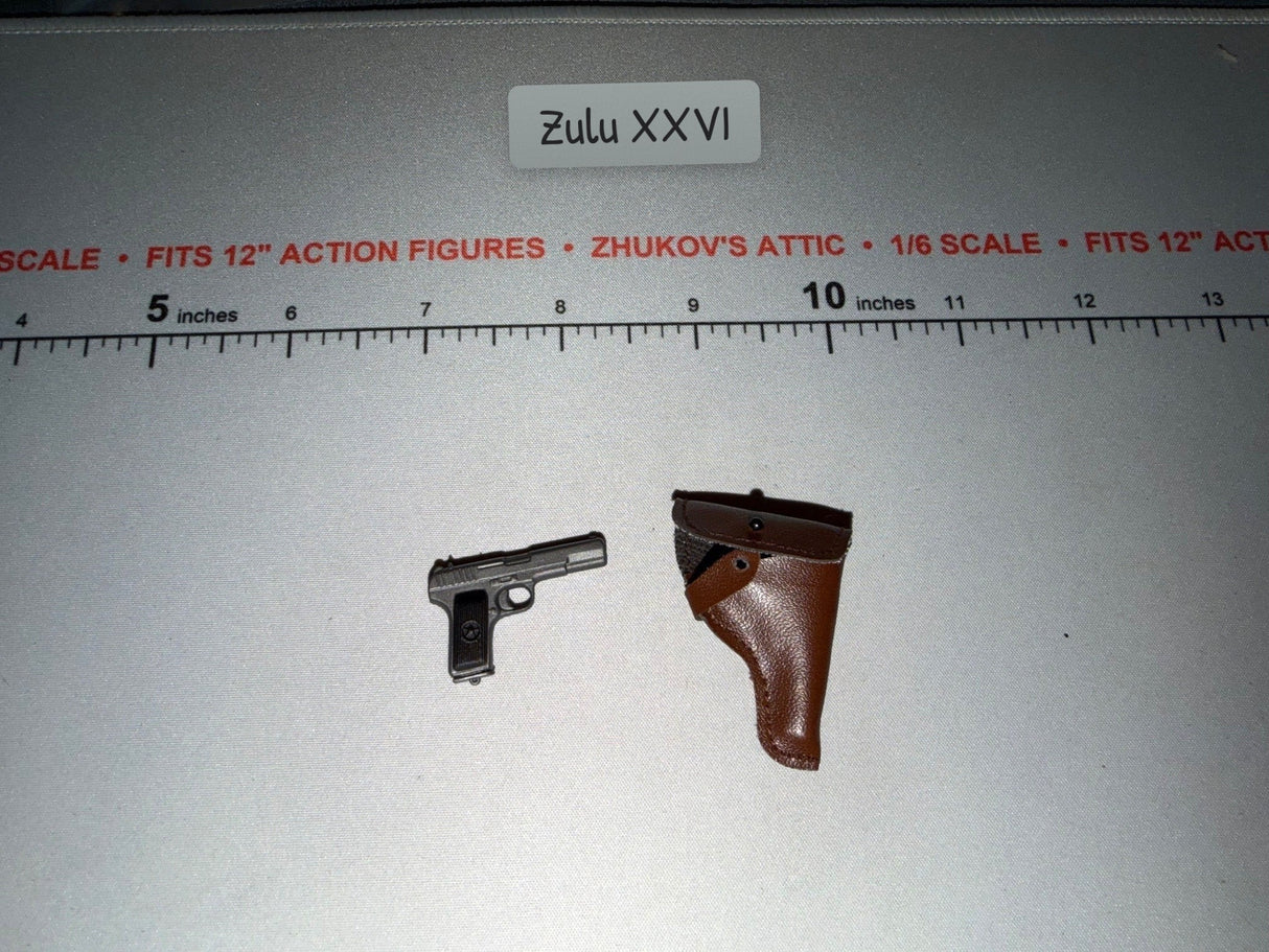 1/6 Scale WWII Russian TT-33 Pistol and Holster Set