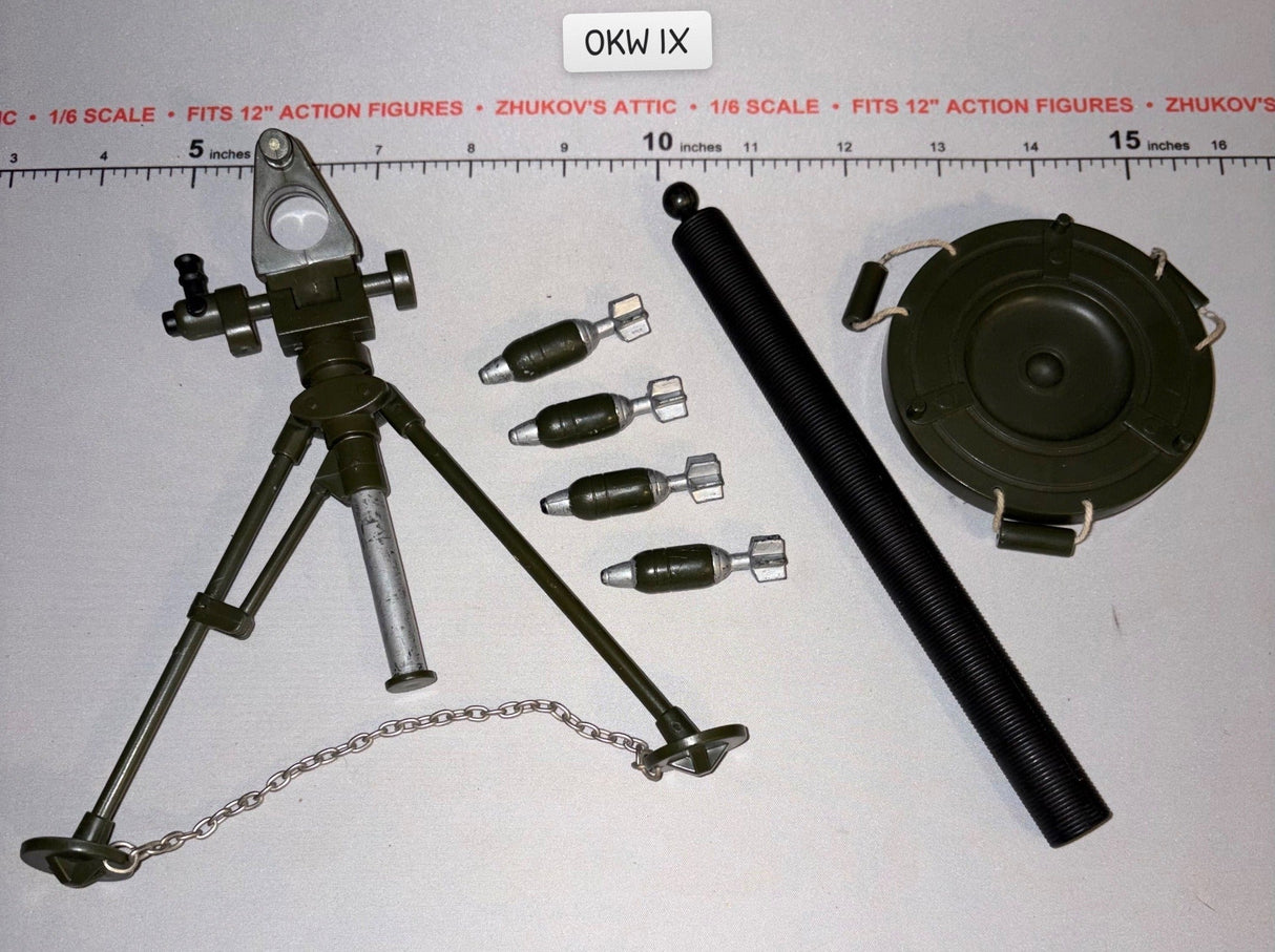 1/6 Scale Vietnam Mortar Set with Tripod and Rounds