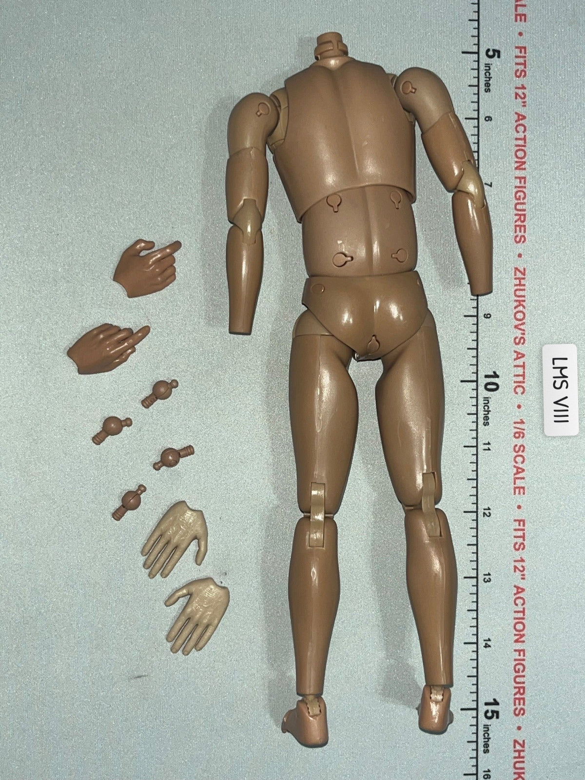 1/6 Scale Nude Male Action Figure Body with Interchangeable Hands - DID