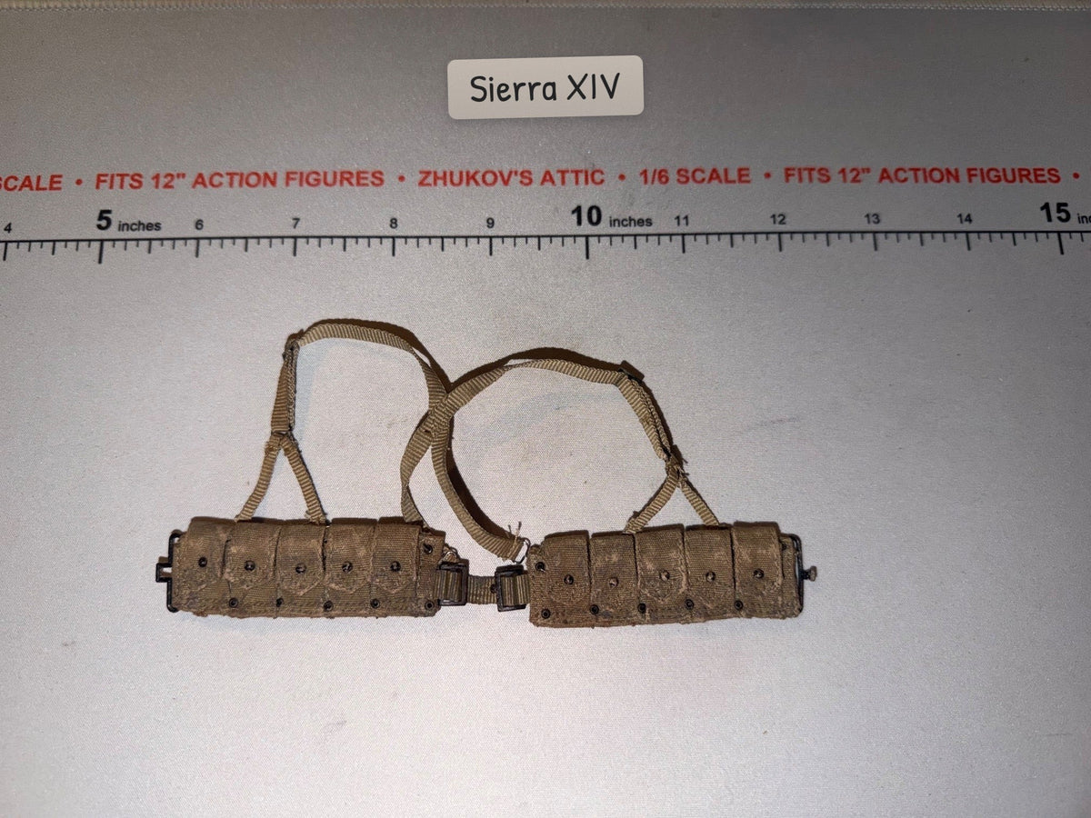 1/6 Scale WWII US M1 Cartridge Belt with Marine Suspenders