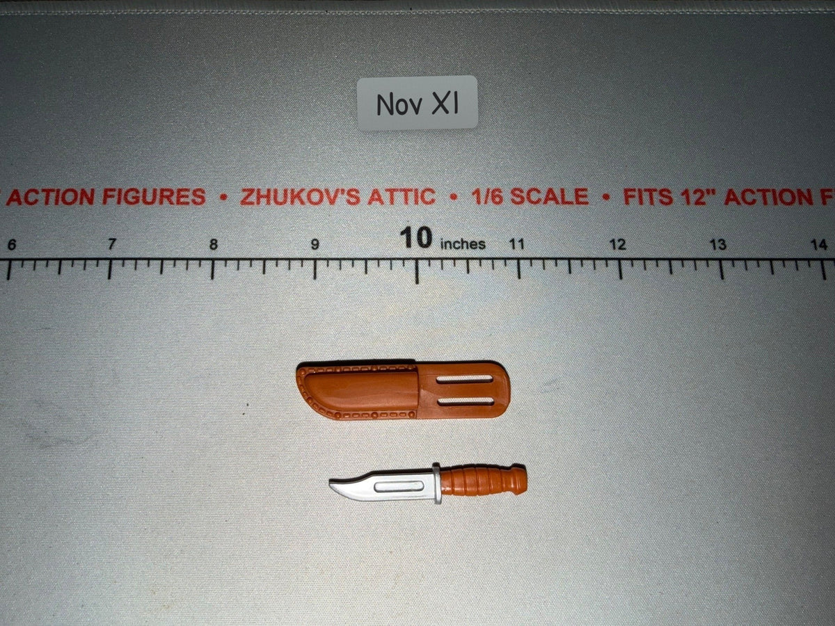 1/6 Scale WWII US Combat Knife with Scabbard - GI Joe