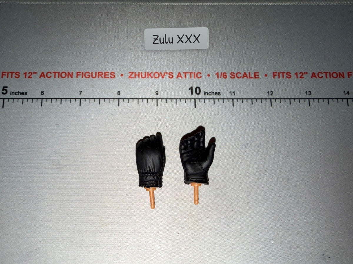 1/6 Scale Modern Era Black Tactical Gloves Set - Dragon