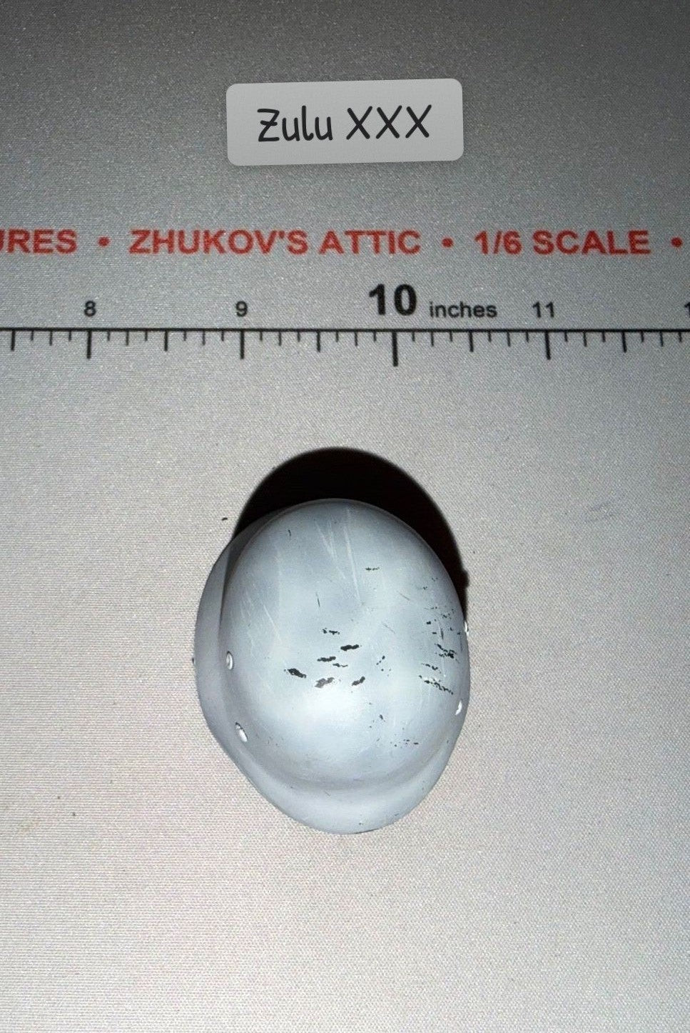 1/6 Scale WWII German Helmet - White Wash - Metal - Dragon