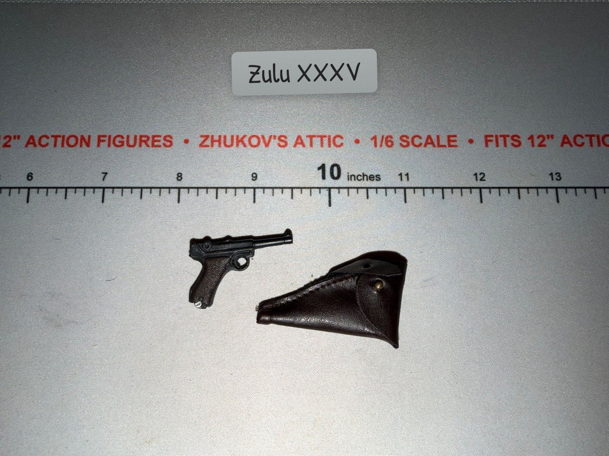 1/6 Scale WWII German Luger P08 Pistol and Holster