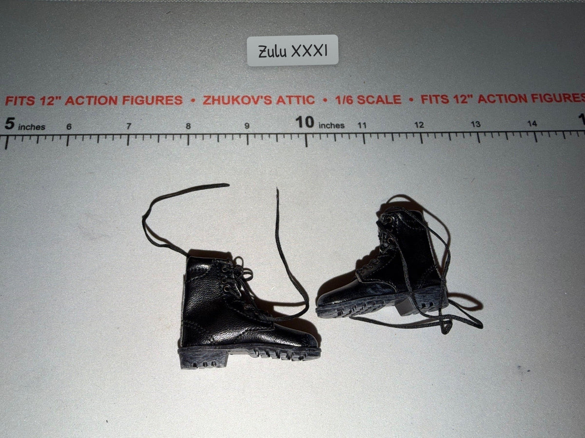 1/6 Scale Modern Russian Black Lace-Up Combat Boots