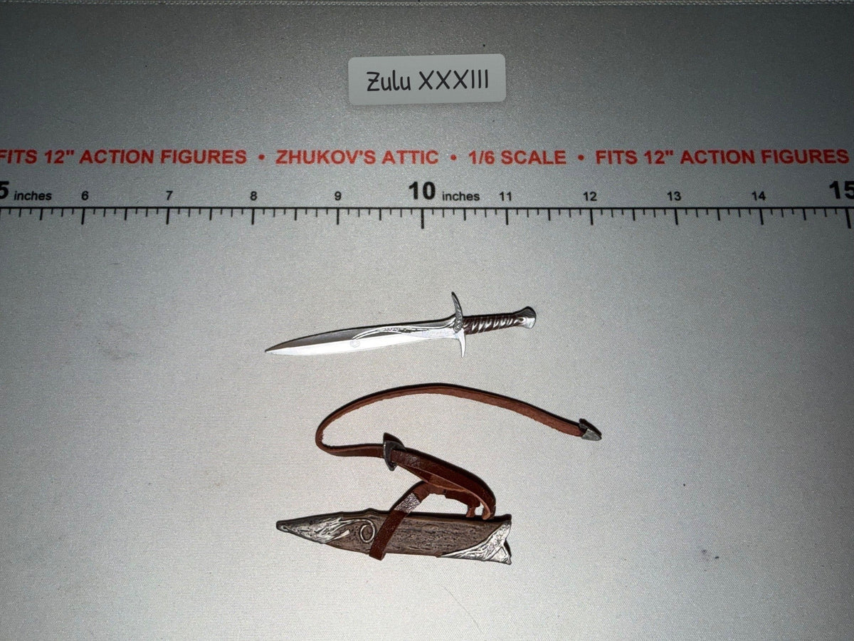 1/6 Scale Sideshow Fantasy Hobbit Sword with Sheath and Strap - Lord of the Rings