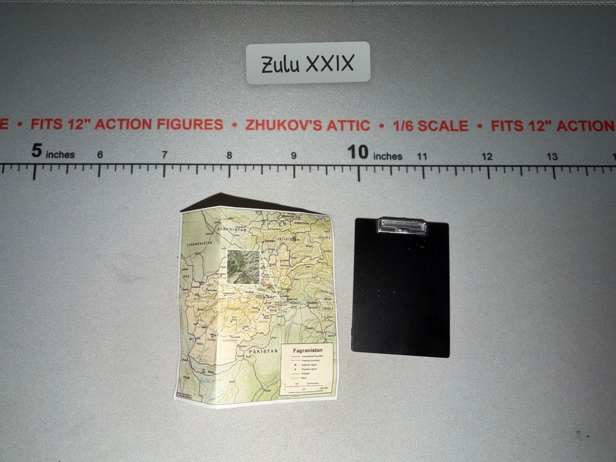 1/6 Scale Modern Era Afghanistan Fagrahmistan Map and Clipboard Set - Dragon