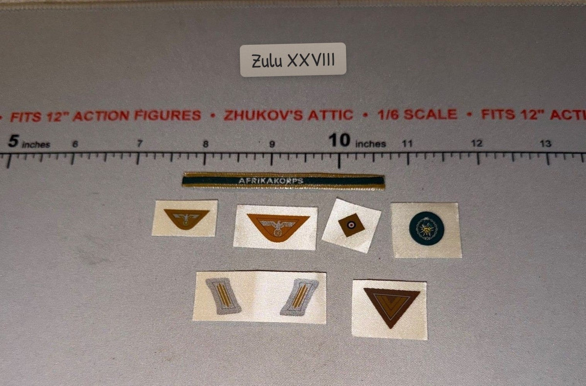 1/6 Scale WWII German Afrikakorps Insignia Patch Set