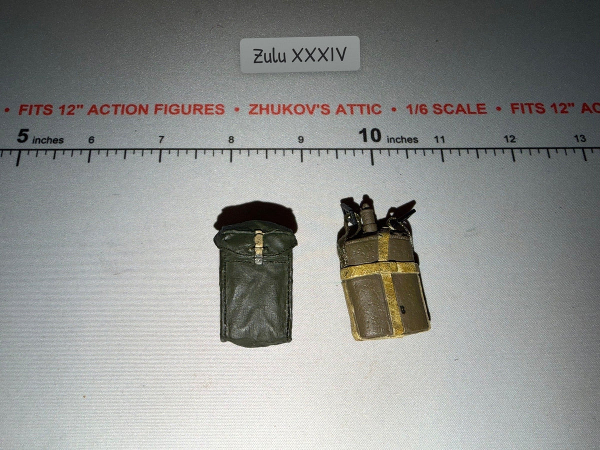 1/6 Scale WWII British Canteen and Gas Mask Pouch